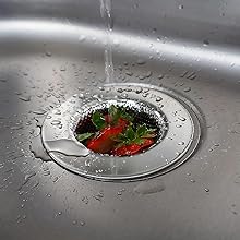 Large Sink Strainer Trap Food Scraps Polished Finish with Precision Pierced Holes