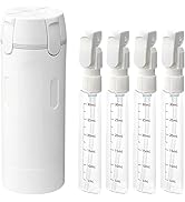 4-in-1 Leak Proof Travel Dispenser Bottle Set, TSA Approved Refillable Toiletry Containers for Sh...