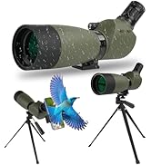 BOSTRON 20-60x60 HD Spotting Scope with BAK4 Prism &amp; FMC Lens, Tripod Phone Adapter and Carrying ...