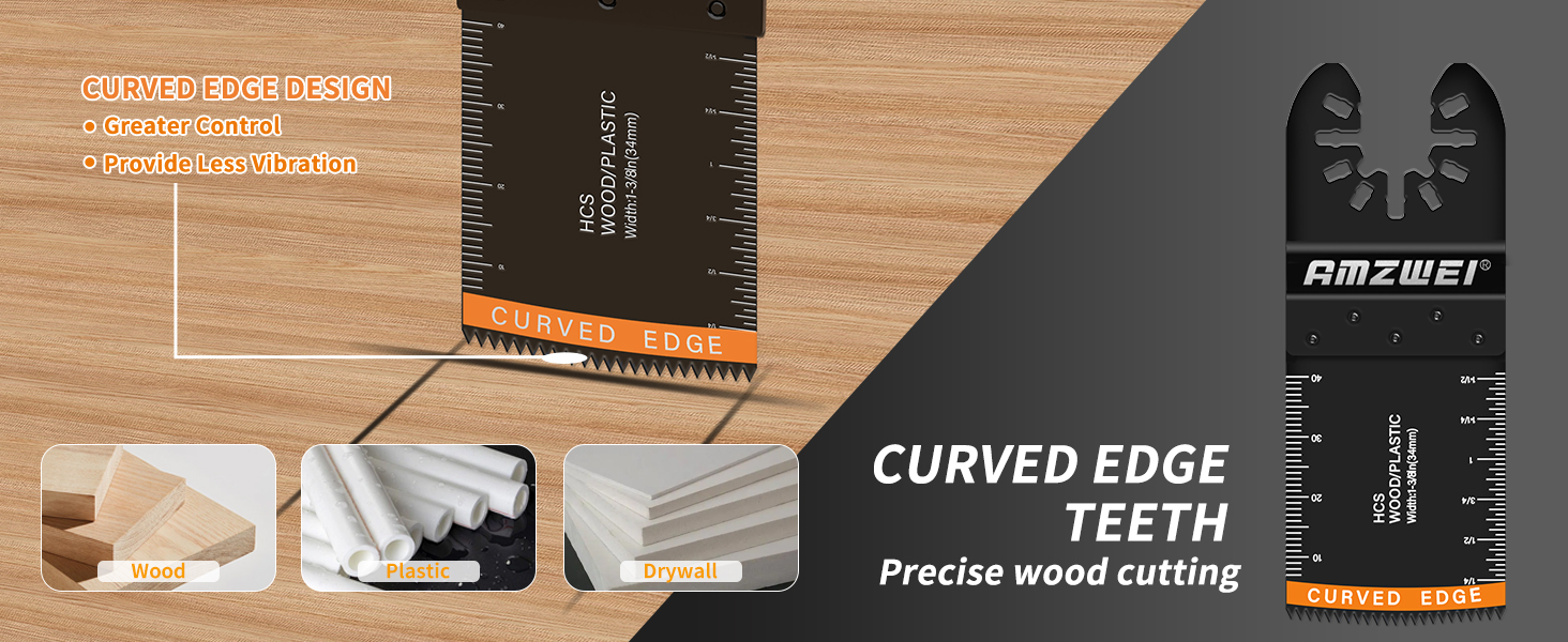 curved edge oscillating tool blade