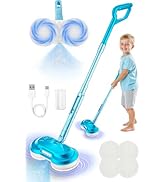 BLAXTEM Kids Electric Spin Mop Toy, Rechargeable Cordless Electric Mop W/LED Headlight &amp; Water Sp...