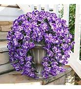 Ivydale 2PCS Artificial Hibiscus Hanging Flowers Faux Plants for Outdoor Outside Decoration, Fake...