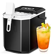 ZAFRO Countertop Ice Maker,Portable Ice Machine with Carry Handle,Self-Cleaning,Basket and Scoop,...