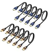 ApoJodly 8K Short HDMI Cable 10-Pack 1.5 FT, Ultra High Speed HDMI 2.1 Cable 18 inch Braided Cord...