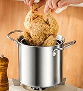 Small Deep Fryer Pot with Basket, 3-Quart Mini Fryer for Small Batches Soup Pot and Lid for 1 to ...