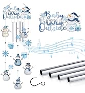 AVEKI Snowman Wind Chimes for Outside, 38'' Metal Christmas Wind Chimes with Double-Sided Paintin...