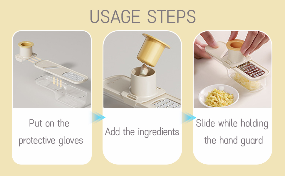 2 Pieces Mini Mandoline Slicer 3 in 1 - Ginger Garlic Grater, Vegetable Chopper with Container