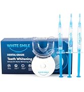 WHITE SMILE Teeth Whitening Kit, LED Light System, 35% Carbamide Peroxide 3 Gel Syringes, 10-Minu...