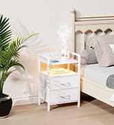 white nightstand with 2 drawers
