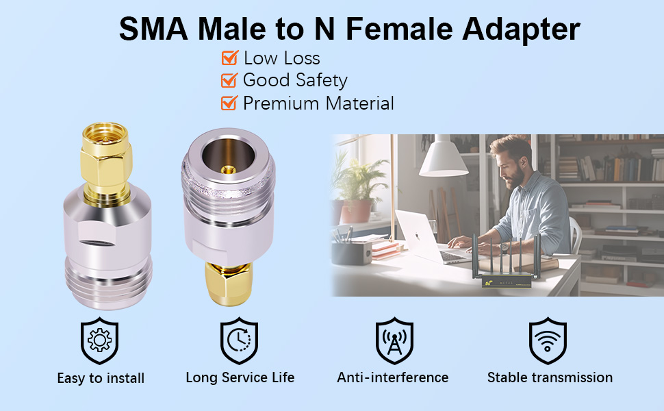 sma male to N female adapter