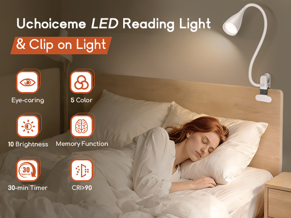 Reading Light for Book in Bed,Clip on Light Reading Lamp Clip on Desk Lamp 
