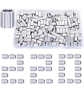 Twidec/220PCS Aluminum Crimping Loop Sleeve 1/16" Wire Rope Sleeve Cable Crimp Ferrules for Wire ...