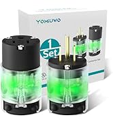 Yomiuwo Lighted Extension Cord Ends Lighted Plug and Connector Set, Straight Blade Cord End Repla...