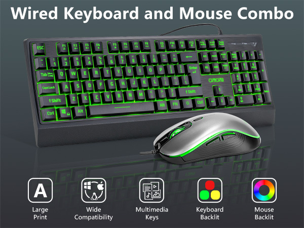 Large letter keyboard and mouse