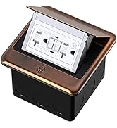 KYHSHJ Pop Up Floor Electrical Outlet with 20 Amp Stainless Steel GFCI Tamper Receptacle Outlet, ...