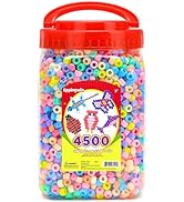 2.5 lb Wholesale Large Pony Beads (6x9 mm) Bucket, Easy Storage Macaron Pony Beads Bulk, Over 450...