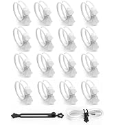 16 Pack Silicone Cable Ties, Reusable Star Design Cord Organizer Straps With 2 Binding Methos, Du...