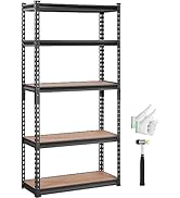 VEVOR Storage Shelving Unit, 5-Tier Adjustable, 2000 lbs Capacity, Heavy Duty Garage Shelves Meta...
