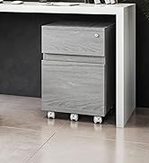 Techni Mobili Rolling Lock and Storage 2 Drawer Vertical Filing Cabinet, 15.75" L x 17.75" W x 23...
