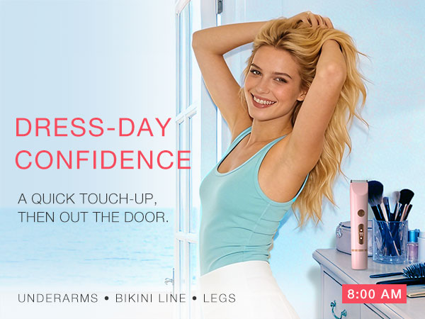 Bikini Trimmer for Women Dual Heads,Gentle Electric Razor Bikini Line,Underarms,Legs,Facial USB-C