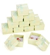 Craftdady 12Pcs Square Ring Jewelry Boxes 1.59 x 1.59x 1.02 Inch Cardboard Earring Necklace Penda...