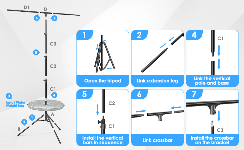backdrop stand installation
