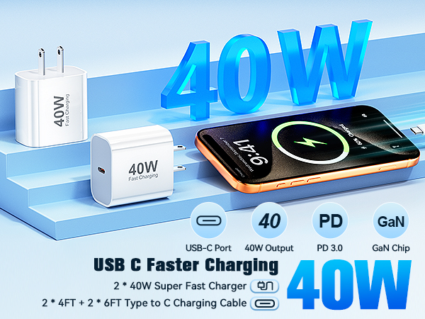 40W USB C Charger Block