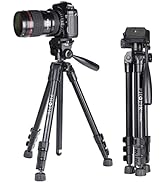 PHOPIK Camera Tripod, 56” Cell Phone Tripod with Phone Holder, Extendable Video Tripod with Quick...