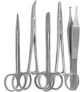 A2Z Premium Quality 5 Pieces Scissors Forceps Hemostats Needle Holders Suture Laceration Set Comp...