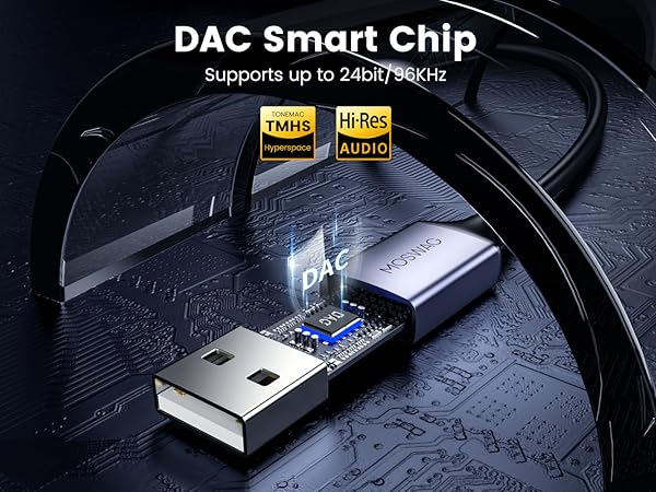 MOSWAG USB Audio Adapter, Stereo Spilitter External Sound Cards