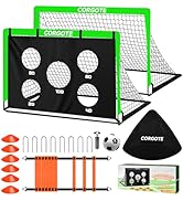Soccer Goal, Kids Soccer Goals for Backyard Set, 2 Pack of 4x3ft Soccer Net with Soccer Ball, Por...