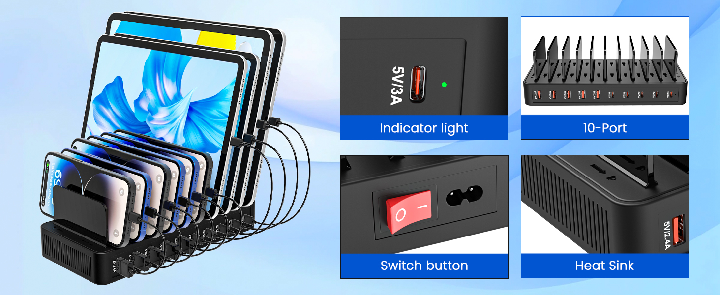 multi port usb charging station 