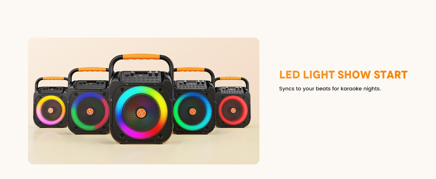 Karaoke machine with LED lights