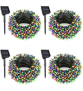 4 Pack Solar String Lights,Total 132Ft 400 LED Solar Powered Twinkle String Lights Waterproof wit...
