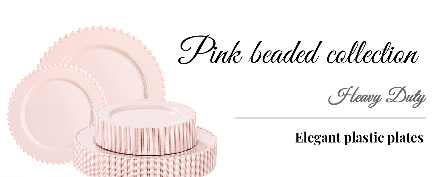 pink plastic plates