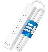 meross Smart Plug Power Strip, WiFi Flat Outlet 15A Compatible with Apple HomeKit, Siri, Alexa, G...