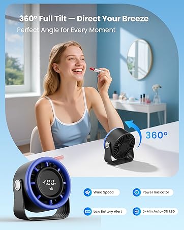 portable fan battery powered fan desk fan rechargeable fan