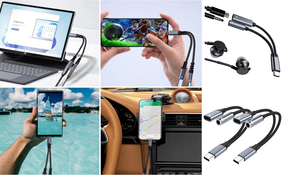 aux and power to usb c adapter