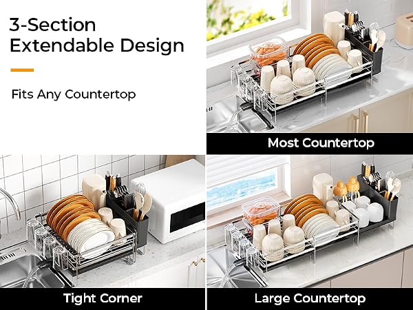 expandable dish racks for kitchen counter