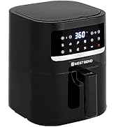 West Bend Compact Air Fryer 5-Quart Capacity with Digital Controls LCD Display and 10 Cooking Pre...
