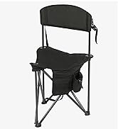 PORTAL Extra Large Quick Folding Tripod Stool with Backrest Fishing Camping Chair with Carry Strap