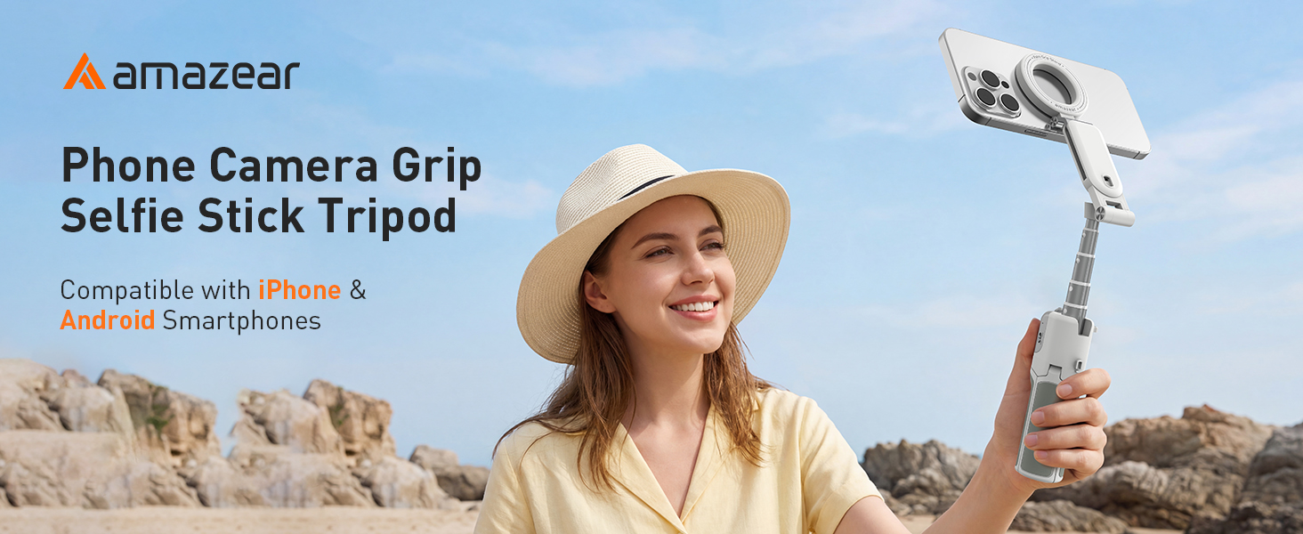 phone camera grip handle smartphone mobile selfie stick tripod for iphone 16 17 pro max