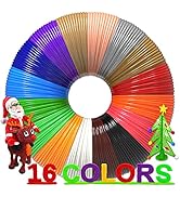 dikale 16-Color 320ft PLA 3D Pen Filament Refills - 1.75mm, Kids Safe, 250 Stencils eBook - for S...