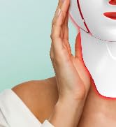 Red Light Therapy Mask for Face and Neck, Cordless Rechargeable Face Mask with Built-in Battery, ...