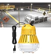 80W LED Temporary Work Light 12000LM 5000K Portable Work Lamp Fixture Daylight Construction Work ...