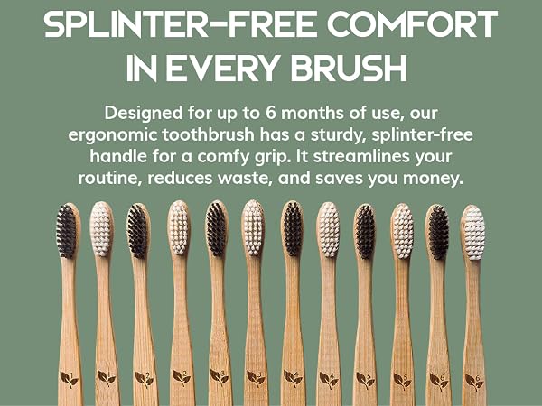 Greenzla Natural Bamboo travel toothbrush set, bamboo toothbrushes, soft toothbrushes for adults