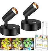 maylit 2 Pack Rechargeable Spotlights Indoor, Battery Operated Tree Lights, Plant Uplighting Pict...