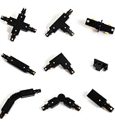 VANoopee H Track Power Feedable I Connector Black, H Type Track Lighting Accessories for Single C...