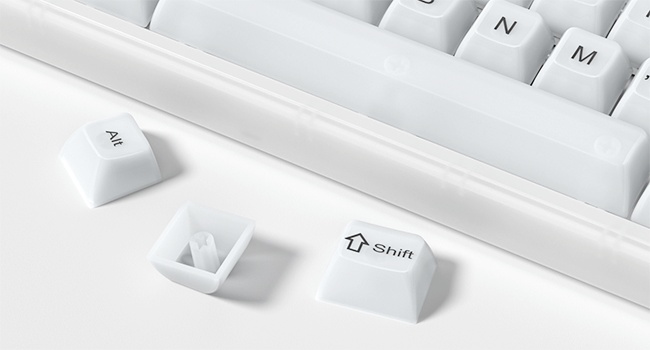 Keyboard Keycaps Clear, White Keycaps 60 65 75 100 Percent, Transparent Jelly Cute Custom Key Cap