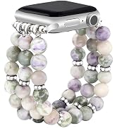 JR.DM Natural Stone Beaded-Bands Women Compatible with Apple Watch Series 11 10 9 8 7 6 5 4 SE 3 ...